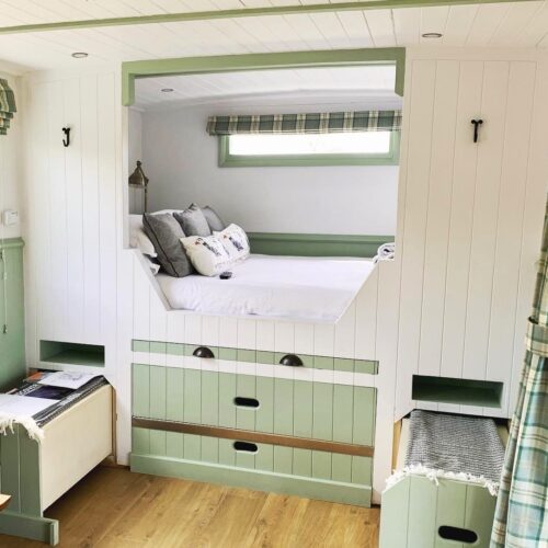 Shearling hut interior