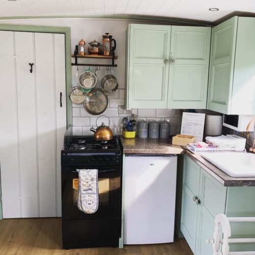 Shearling hut kitchenette