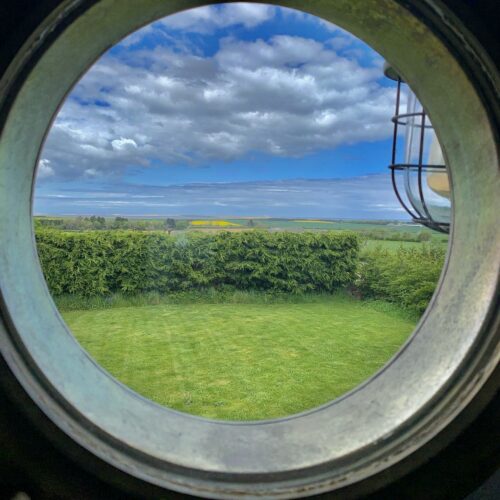 View from porthole Shearling hut